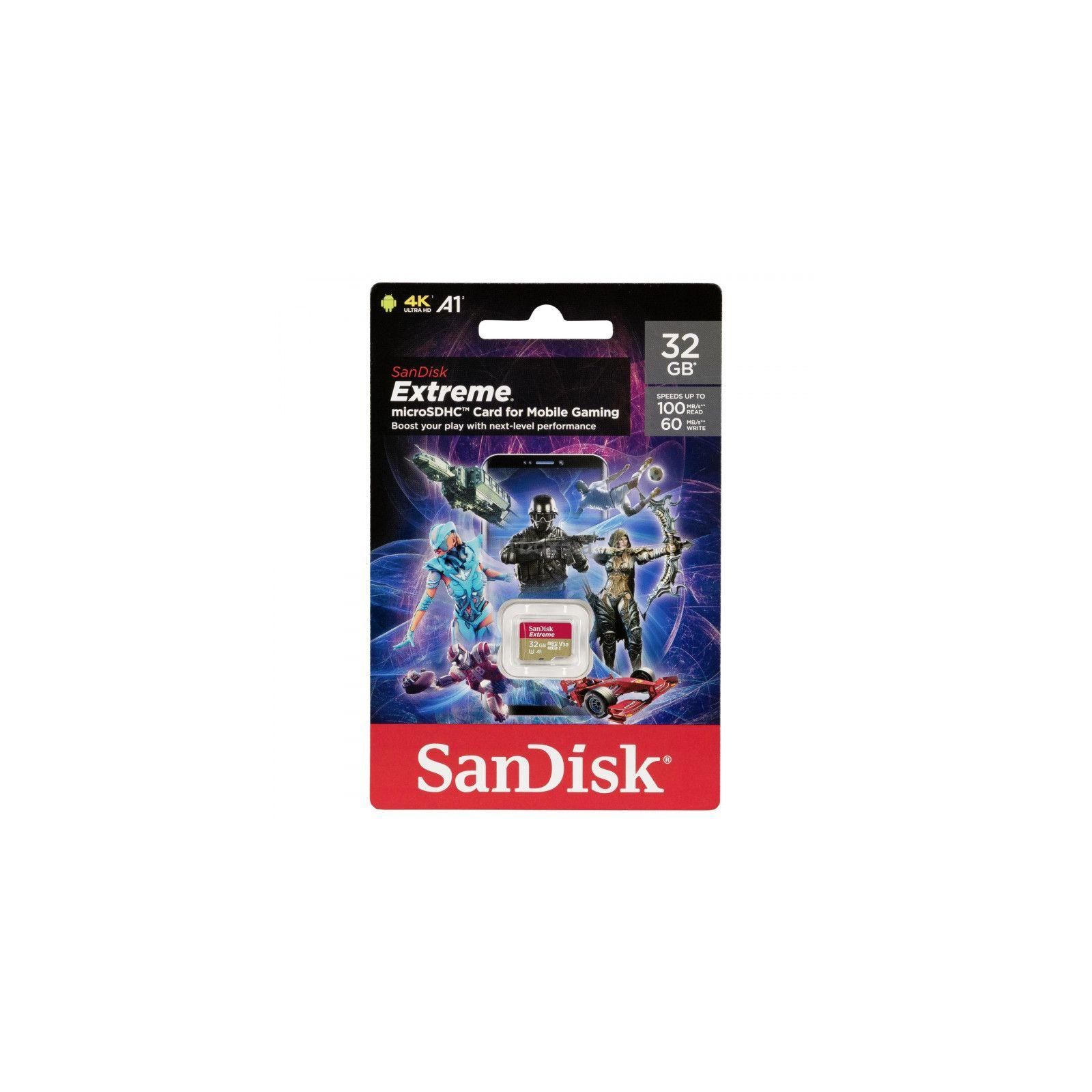 Sandisk Gb Microsdhc Class Uhs I A V Extreme Sdsqxaf G Gn Gn