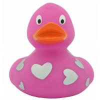 Іграшка для ванної Funny Ducks Розовая утка в белых сердечках Фото