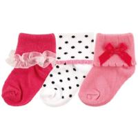 Носки детские Luvable Friends 3 пары для девочек, розовые Фото