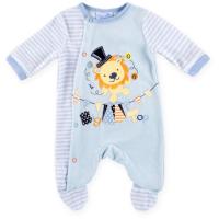 Человечек детский Luvena Fortuna велюровый со львом голубой Фото