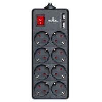 Сетевой фильтр питания REAL-EL REAL-EL RS-8 PROTECT USB, 1.8m, black Фото