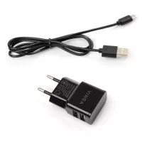 Зарядний пристрій Vinga 2 Port USB Wall Charger 2.1A + microUSB cable Фото