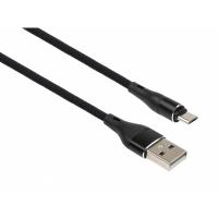 Дата кабель Vinga USB 2.0 AM to Micro 5P 1.0m cylindric nylon black Фото