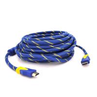 Кабель мультимедийный Merlion HDMI M to HDMI M 10.0m V1.4 blue/gold Фото