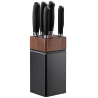 Набор ножей Ardesto Black Mars с деревянной подставкой 6 предметов Фото