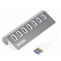 Концентратор Maxxter USB 3.0 Type-A 7 ports silver Фото