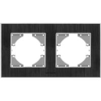 Рамка Videx BINERA черный алюминий 2 поста Фото