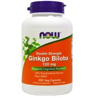 Травы Now Foods Гинкго Билоба, Ginkgo Biloba, Double Strength, 12 Фото