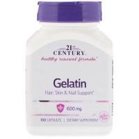 Витаминно-минеральный комплекс 21st Century Желатин, Gelatin, 600 мг, 100 капсул Фото