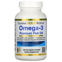 Жирные кислоты California Gold Nutrition Омега-3, рыбий жир премиального качества, Omega-3, Фото