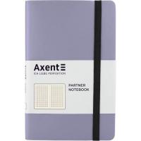 Блокнот Axent Partner Soft, 125х195, 96арк, кліт, сріблястий Фото