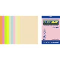 Папір Buromax А4, 80g, PASTEL+NEON, 10colors, 50sh, EUROMAX Фото