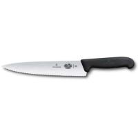 Кухонный нож Victorinox Fibrox Carving 22 см Serrated Black Фото