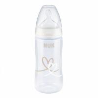 Бутылочка для кормления Nuk First Choice Plus Серця 300 мл Бежева Фото
