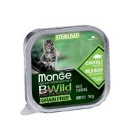 Паштет для кошек Monge BWild Grain Free Wet Wild Boar Sterilised Cat 100 Фото