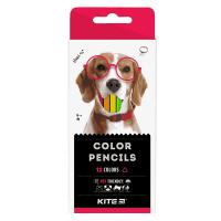 Олівці кольорові Kite тригранні Dogs 12 шт. Фото