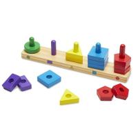 Развивающая игрушка Melissa&Doug деревянные пирамидки на платформе Фото