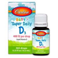 Витамин Carlson Витамин D3 для Малышей в Каплях, 400 МЕ, Baby's Su Фото