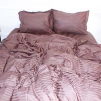 Пододеяльник MirSon Satin Stripe 30-0006 Dark Brown 110х140 см Фото