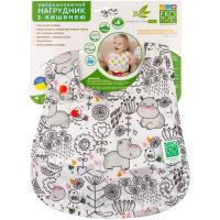 Нагрудничок Еко Пупс Eco Cotton Premium непромокаючий з кишенею Бегемот Фото