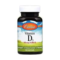 Вітамінно-мінеральний комплекс Carlson Витамин D3, 4000 МЕ, Vitamin D3, 120 желатиновых Фото