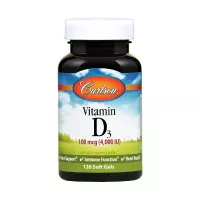 Вітамінно-мінеральний комплекс Carlson Витамин D3, 4000 МЕ, Vitamin D3, 120 желатиновых Фото