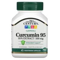 Трави 21st Century Куркумин 95, 500 мг, Curcumin 95, 45 вегетарианск Фото