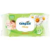 Детские влажные салфетки Ultra Compact Ромашка 72 шт. с клапаном Фото