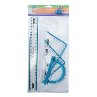 Линейка ZiBi Комплект: линейка 25см, 2косинца, транспортир, с г Фото