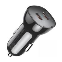 Зарядний пристрій Choetech car 2хUSB-C 40W PD black Фото