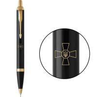 Ручка шариковая Parker IM 17 ARMY Black GT BP Эмблема ВСУ Фото