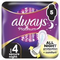 Гігієнічні прокладки Always Platinum Secure Night (Розмір 4) 5 шт. Фото
