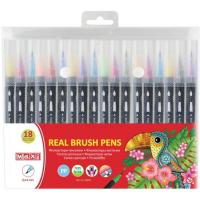 Фломастеры Maxi кисточки REAL BRUSH, 18 цветов, линия 0,5-6 мм Фото