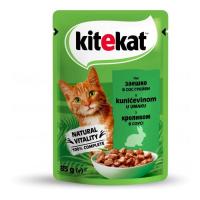 Вологий корм для кішок Kitekat з кроликом у соусі 85 г Фото