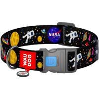 Нашийник для тварин WAUDOG Nylon з QR паспортом NASA пластиковий фастекс L Фото