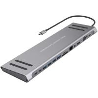 Порт-реплікатор XoKo 14-in-1 Dock USB-C (HDMI/VGA/USB3.0/.../USB-C PD/R Фото