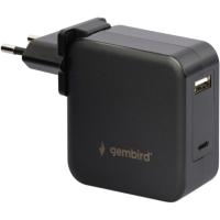 Зарядное устройство Gembird 60W PD & QC, Type-C, USB-A Фото