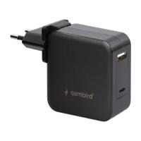 Зарядний пристрій Gembird 60W PD & QC, Type-C, USB-A Фото