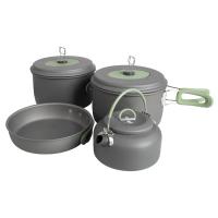 Набір туристичного посуду Bo-Camp Explorer XL Hard Anodized 4 предмети Сірий/Зелений Фото