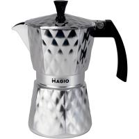 Гейзерна кавоварка Magio Блискучий металік 6 порцій 300 мл Фото