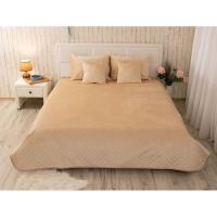 Покрывало Руно двустороннее декоративное Velour Beige ромб 180х22 Фото