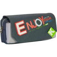 Пенал Cool For School 2 відділення з карманом Сірий Фото