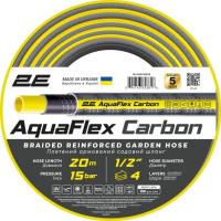 Поливочный шланг 2E AquaFlex Carbon 1/2", 20м, 4 шари, 20бар, -10+60°C Фото