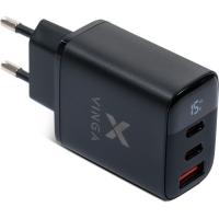 Зарядное устройство Vinga 2xUSB-C PD30W + USB-A QC30W Display 30W Max Фото