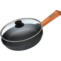 Сковорода Brizoll Optima чавунна з ручкою та скляною кришкою 260х40 Фото