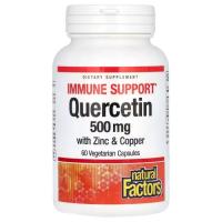 Витаминно-минеральный комплекс Natural Factors Кверцитин с цинком и медью, 500 мг, Quercetin with Фото