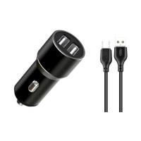 Зарядное устройство XO TZ09 2.4A/2 USB + cable microUSB Black Фото