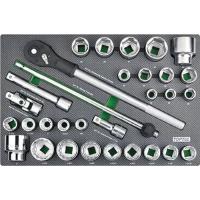 Набор инструментов Toptul с трещоткой, в ложементе (метр.+дюйм) 3/4" 31шт. Фото