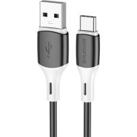 Дата кабель BOROFONE USB 2.0 AM to USB-C 1.0m 3A silicone BX79 black Фото