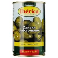 Овощная консервация Iberica Оливки зеленые с косточкой 300 г Фото
